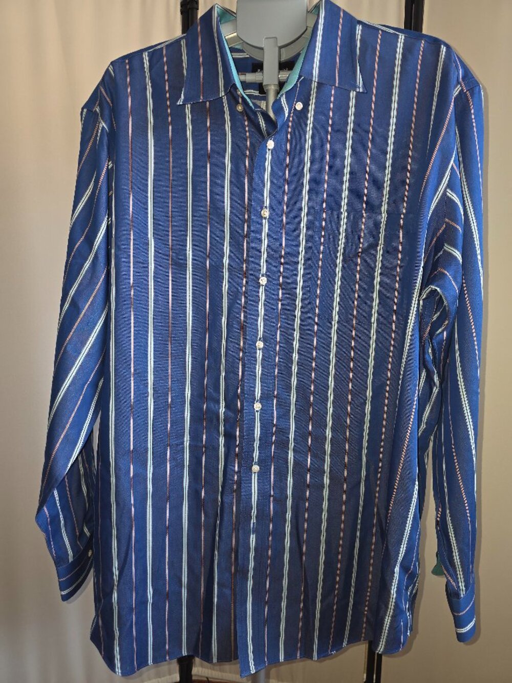 Paul Fredrick Mens Strip Shirt 2XL N4595
